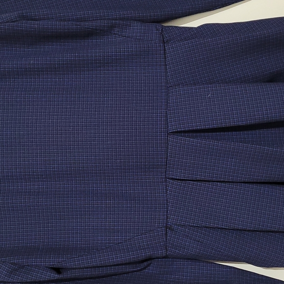 Aritzia Sunday Best Blue Tartine Check Fit and Flare Dress - Picture 4 of 9